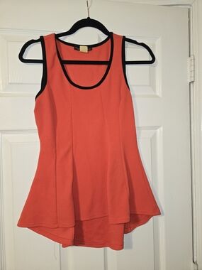 Women's Coral Tank Top with Black Trim - Unknown Brand